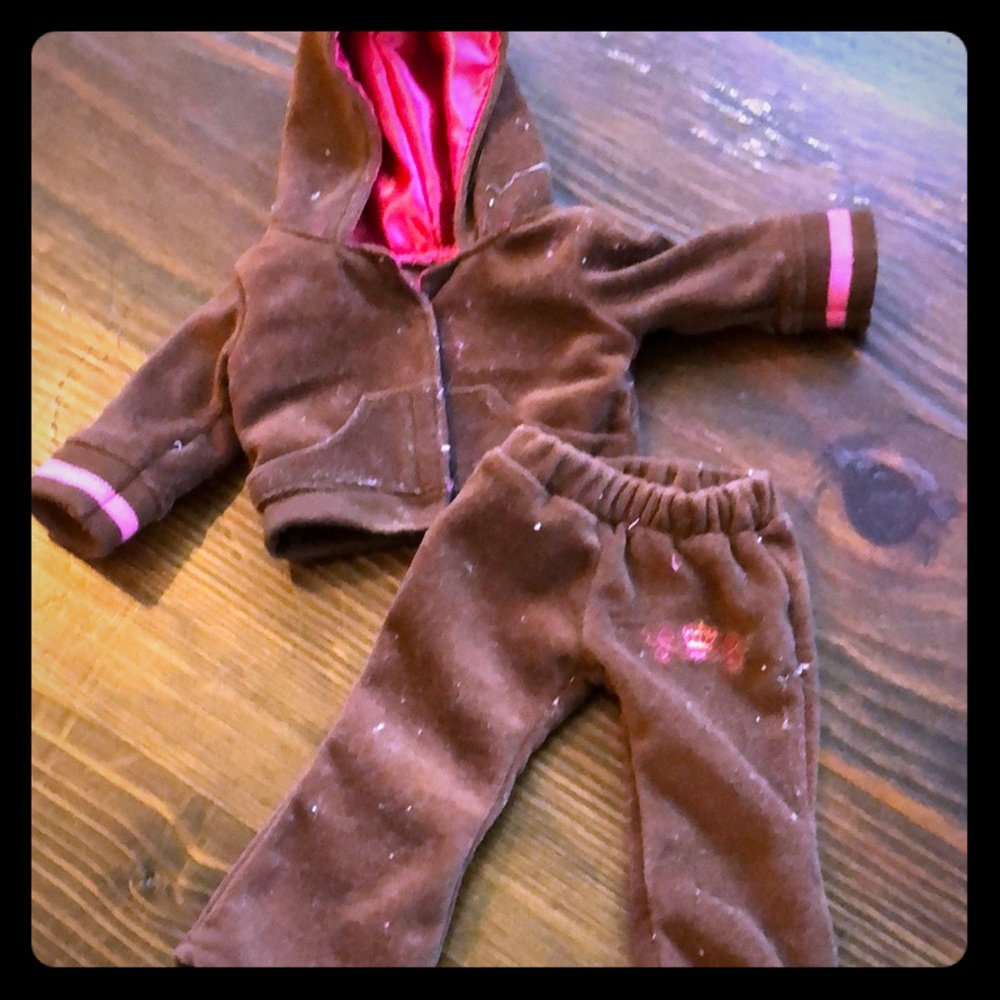 18in doll or bitty baby velour jumpsuit